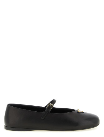 Балетки PRADA Triangle logo nappa ballet flats