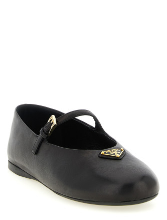Балетки PRADA Triangle logo nappa ballet flats (1F793NFA005038F0002) #