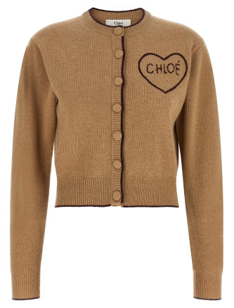 Свитер, кардиган CHLOÉ Heart intarsia cardigan