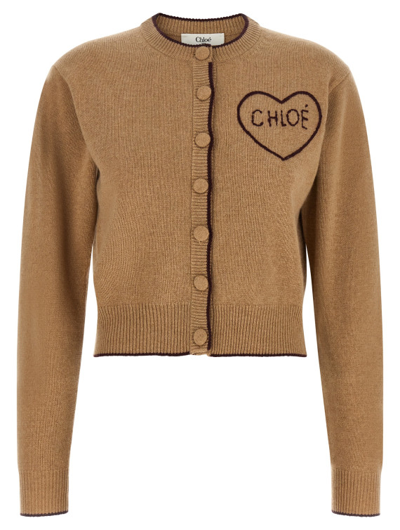 Свитер, кардиган CHLOÉ Heart intarsia cardigan (CH26AMC15710218) #1