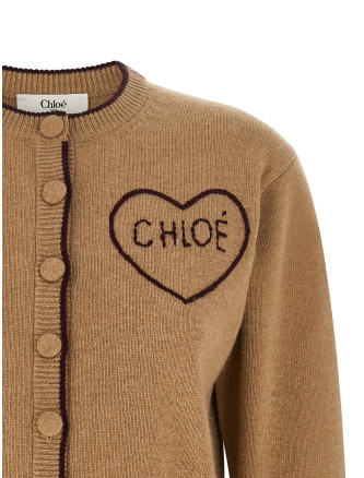 Свитер, кардиган CHLOÉ Heart intarsia cardigan (CH26AMC15710218) #