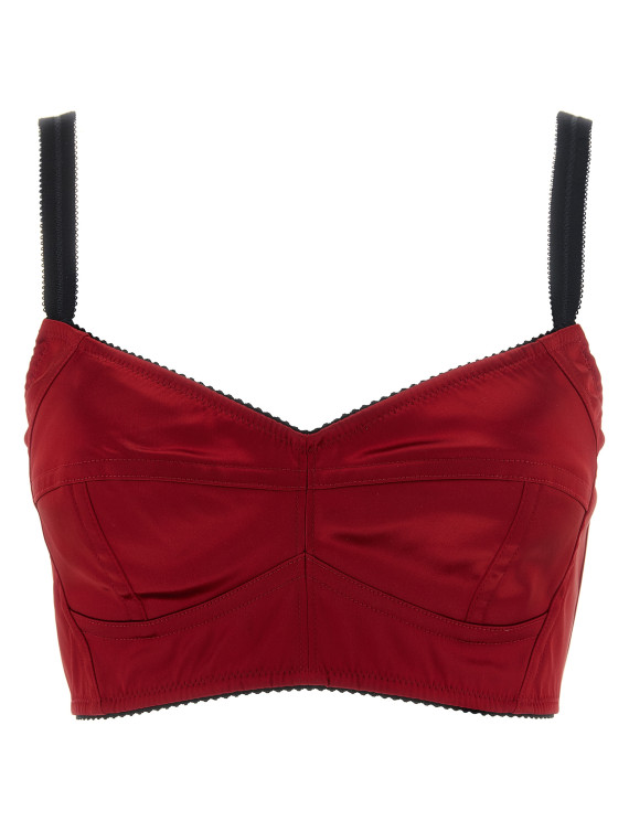 Вечерний топ DOLCE & GABBANA Bustier top with stitching (F7T18TFURADR0384) #1