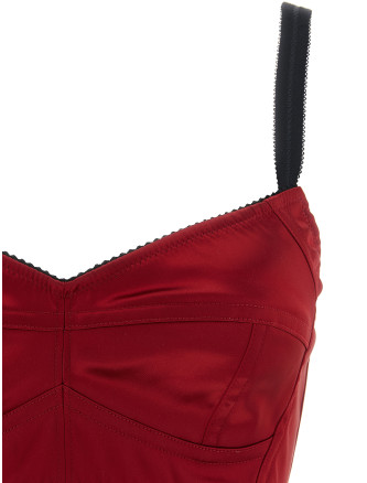Вечерний топ DOLCE & GABBANA Bustier top with stitching (F7T18TFURADR0384) #