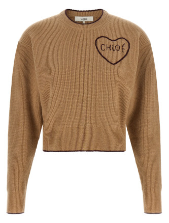 Свитер, кардиган CHLOÉ Heart intarsia sweater