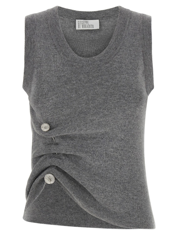 Повседневный топ GIUSEPPE DI MORABITO Jewel brooch top (07PFKNT420X1676095) #1
