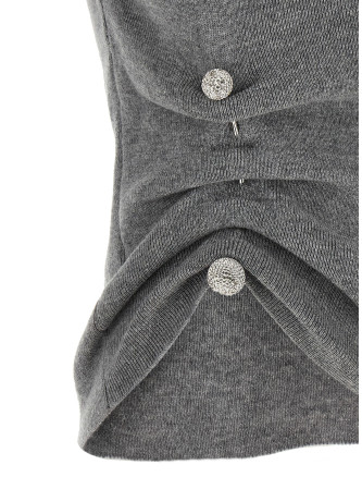 Повседневный топ GIUSEPPE DI MORABITO Jewel brooch top (07PFKNT420X1676095) #