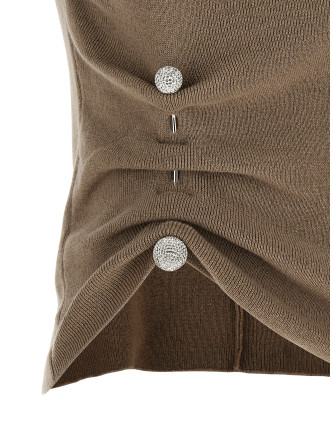 Повседневный топ GIUSEPPE DI MORABITO Jewel brooch top (07PFKNT420X1676028) #