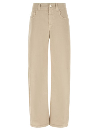 Брюки BRUNELLO CUCINELLI Garment-dyed jeans