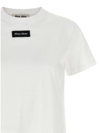 Футболка MIU Logo patch crop T-shirt (MJNA45SOOO6398F0009) #