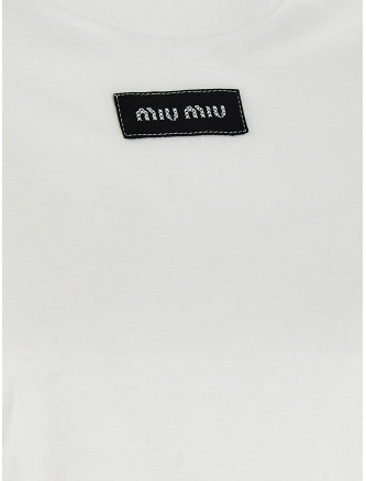 Футболка MIU Logo patch crop T-shirt (MJNA45SOOO6398F0009) #