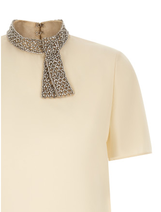 Вечерний топ VALENTINO GARAVANI Valentino Garavani jewel collar top (B3AEBY021B4KY) #