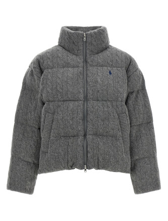 Пуховик POLO RALPH LAUREN Knitted braided down jacket