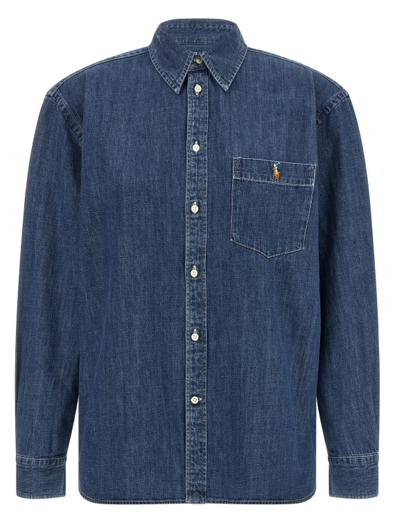 Рубашка, блузка POLO RALPH LAUREN Denim shirt with logo embroidery (211B17146001) #1
