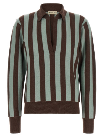 Поло ALBERTO BIANI Striped knit polo shirt