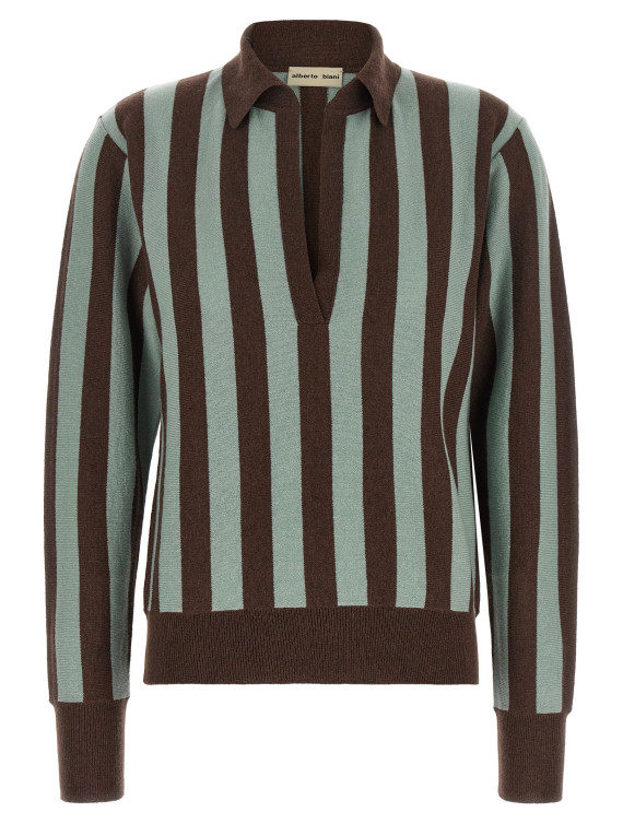 Поло ALBERTO BIANI Striped knit polo shirt (MG836WS0003AZZMORO) #1