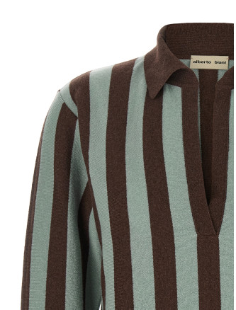 Поло ALBERTO BIANI Striped knit polo shirt (MG836WS0003AZZMORO) #