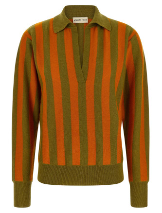 Поло ALBERTO BIANI Striped knit polo shirt