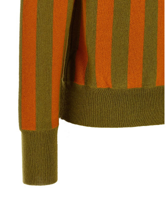 Поло ALBERTO BIANI Striped knit polo shirt (MG836WS0003ORANGEVERDE) #