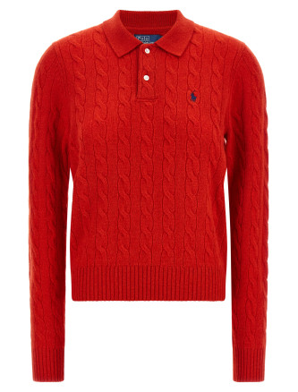 Поло POLO RALPH LAUREN Braided knit polo shirt