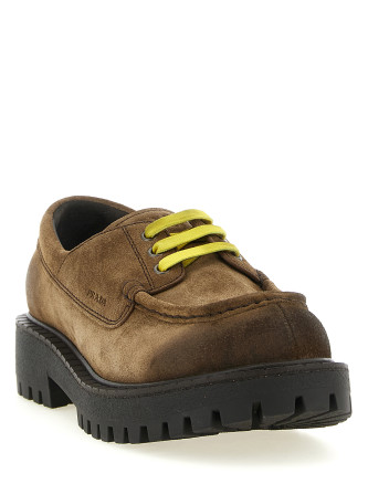 Туфли на шнурках PRADA Suede lace ups (2EE416FG0010B2F0E2Q) #