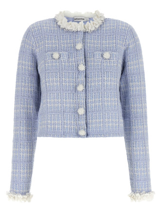 Пиджак, костюм SELF PORTRAIT Check knit jacket