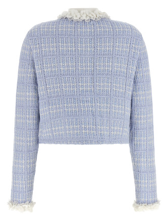 Пиджак, костюм SELF PORTRAIT Check knit jacket (AW26146JABLBLUE) #