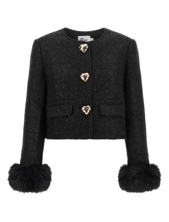 Пиджак, костюм SELF PORTRAIT Bouclé Fur Jacket