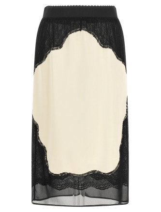 Миди THE ATTICO Lace insert skirt