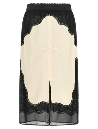 Миди THE ATTICO Lace insert skirt (261WCS00317MIX109AA538) #