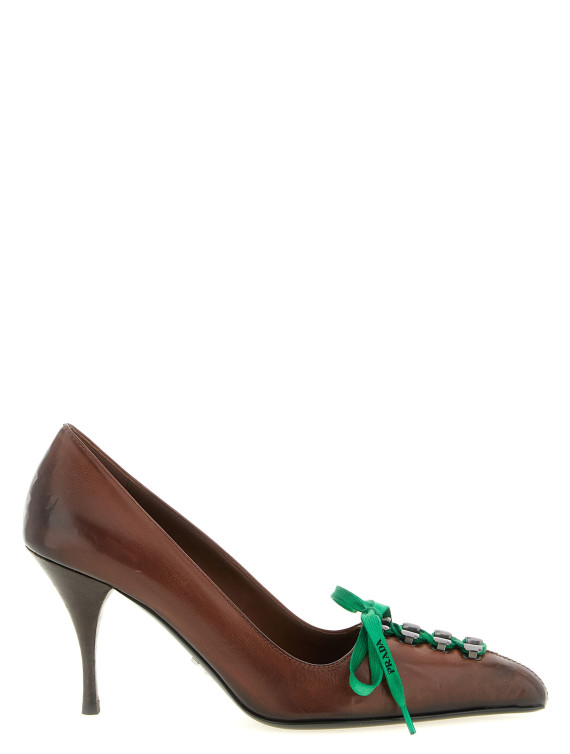 Каблуки средней высоты PRADA Lace-up pumps (1I612OFA085V69F0324) #1