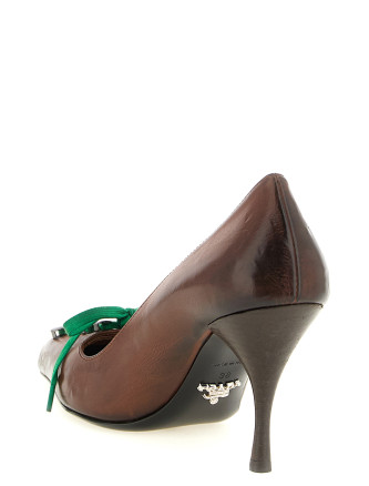 Каблуки средней высоты PRADA Lace-up pumps (1I612OFA085V69F0324) #