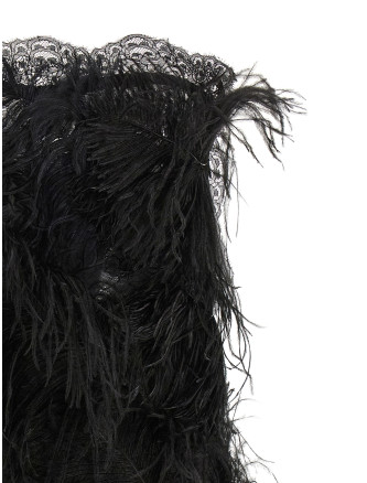 Мини THE ATTICO Lace and feather dress (261WCA00520EMB035RA100) #