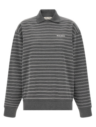 Толстовка MIU Striped Collared Sweatshirt