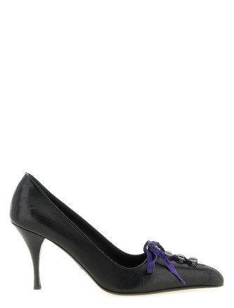 Каблуки средней высоты PRADA Lace-up pumps
