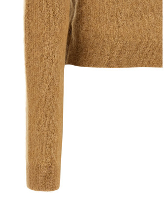 Sweater with jewel embroidery (AW26094TBRBROWN) #