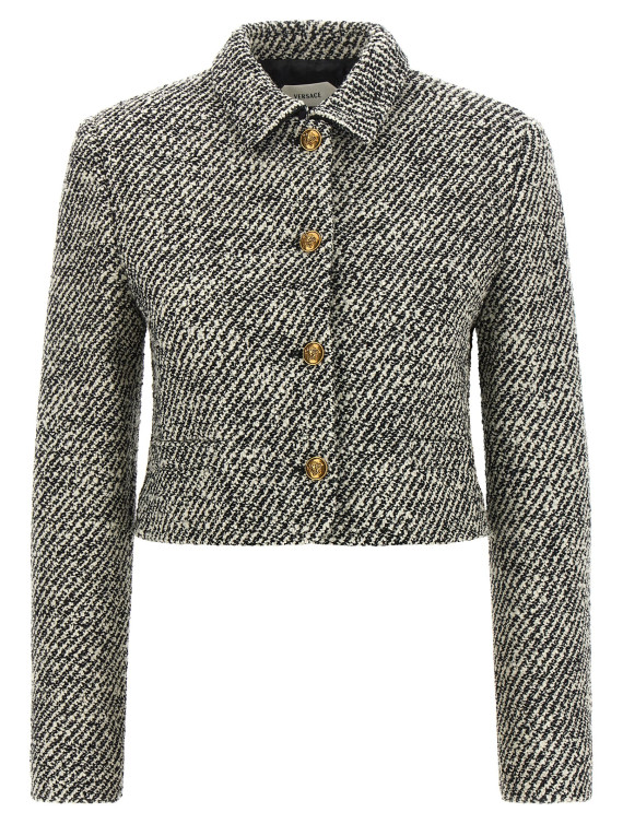 Пиджак, костюм VERSACE Bouclé wool blend blouson jacket (10269391A192342BS70) #1