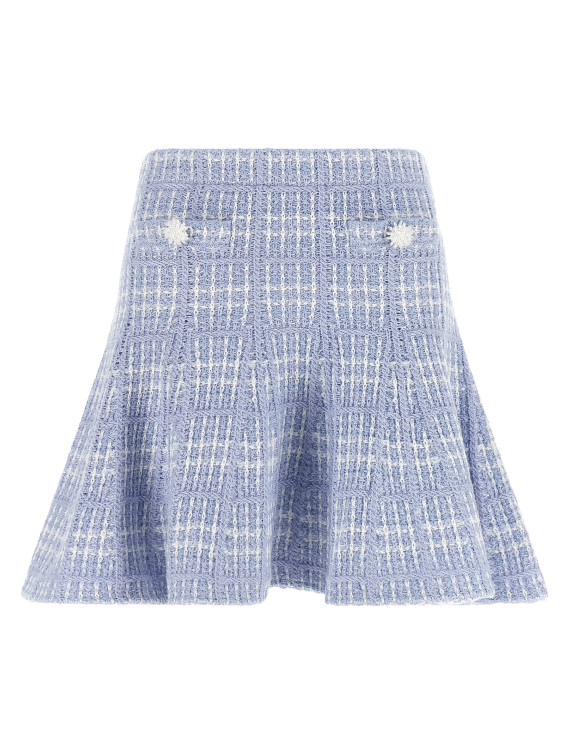 Макси SELF PORTRAIT Check knit skirt (AW26146SKBLBLUE) #1