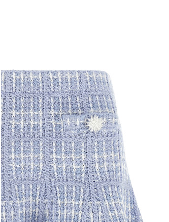Макси SELF PORTRAIT Check knit skirt (AW26146SKBLBLUE) #