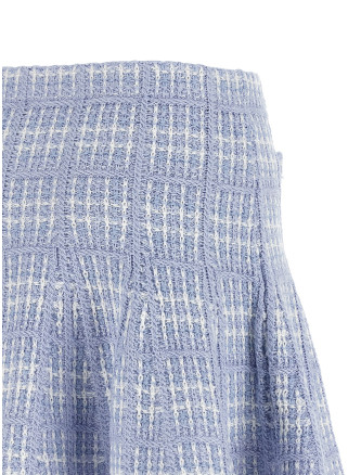 Макси SELF PORTRAIT Check knit skirt (AW26146SKBLBLUE) #