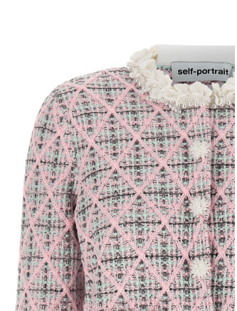 Свитер, кардиган SELF PORTRAIT Floral collar cardigan (AW26172CPPINK) #