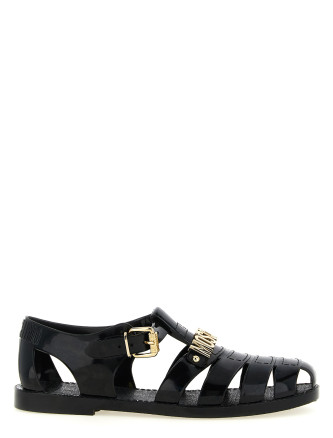 Плоские сандалии MOSCHINO Jelly Sandals with Lettering Logo