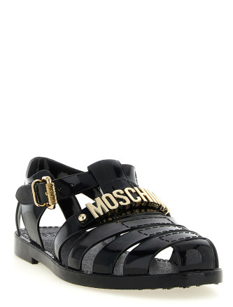 Плоские сандалии MOSCHINO Jelly Sandals with Lettering Logo (MB16501G0PG20000) #