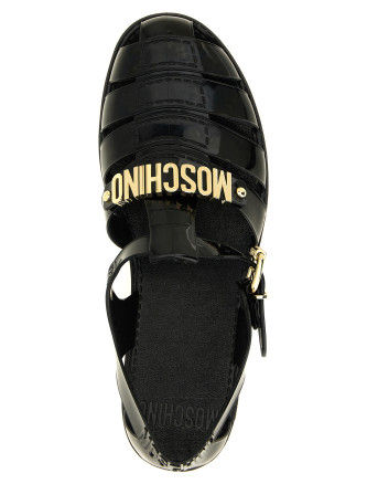 Плоские сандалии MOSCHINO Jelly Sandals with Lettering Logo (MB16501G0PG20000) #