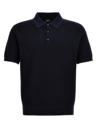 Поло BRIONI Woven knit polo shirt