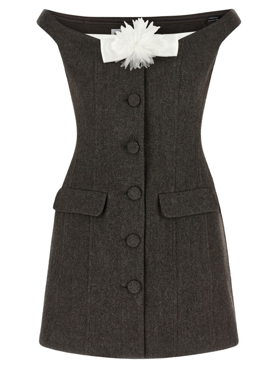 Мини SELF PORTRAIT Bardot Neckline Dress (AW26076SBRBROWN) #1