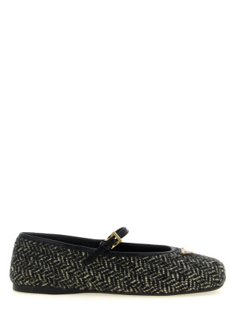 Балетки PRADA Mary Jane whale with logo