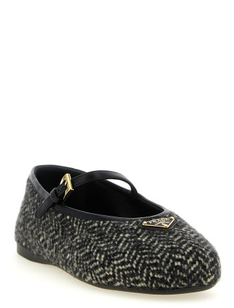 Балетки PRADA Mary Jane whale with logo (1F689OF00517WTF0964) #