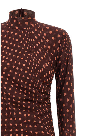 Макси STELLA MCCARTNEY Polka dot mesh dress (6J04773SQA756107) #