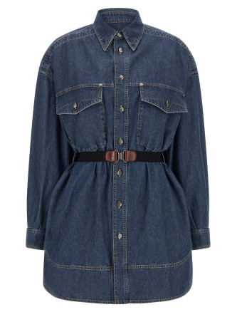 Мини VERSACE Chambray denim dress