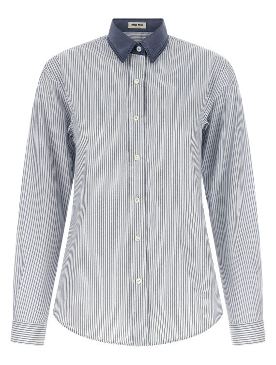 Рубашка, блузка MIU Shirt with contrast collar (MK2053SOOO189FF022X) #1
